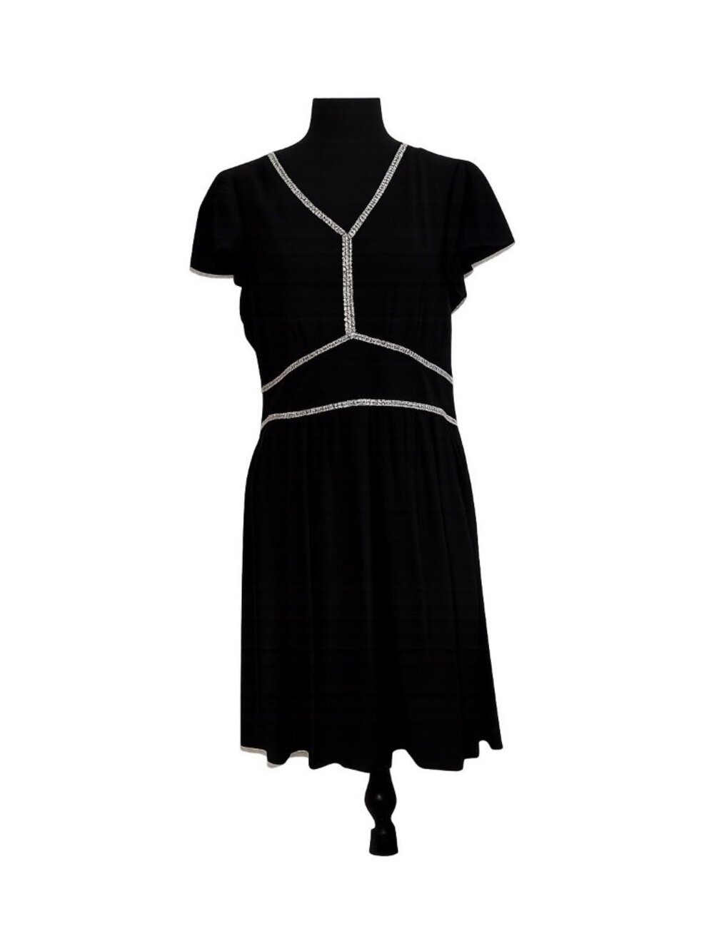 NWT LOFT Women’s  Jacquard Flounce  Side Zip,Dress Size 8 ,100% viscose